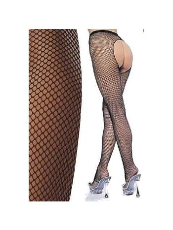 La Blinque Arkası Açık  Siyah File Külotlu Çorap 903S