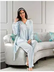 Esnek Bel Ayarı Emzirme Açıklığı Hamile Pijama Takımı XSES 2190