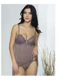 Kadın Gecelik Siyah Kırmızı Gül Kurusu Karamel Beyaz Moonlight 221