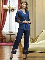 Saten Düğmeli Kadın Pijama Takımı Nurteks 5691