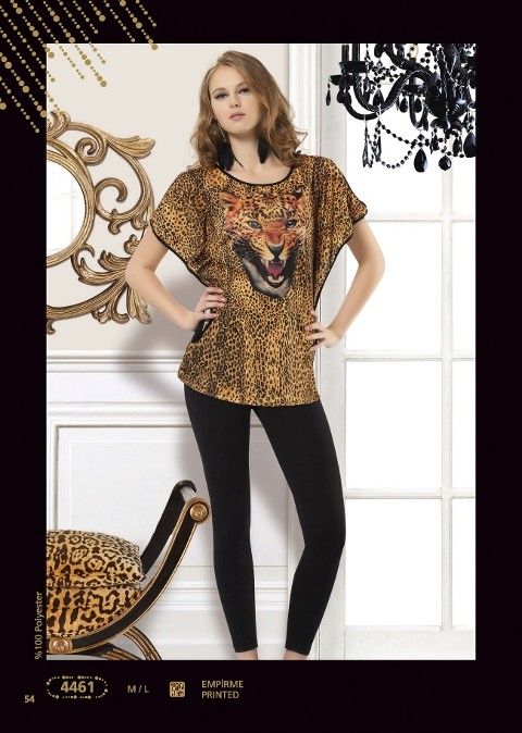 Anıt Yüksek Bel Esnek Leopar Baskılı Tayt Anıt 4461 - Görsel 2