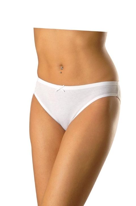 Yüksek Pamuk Oranı Ribana Bikini Külot Anıt 3124 - Beyaz