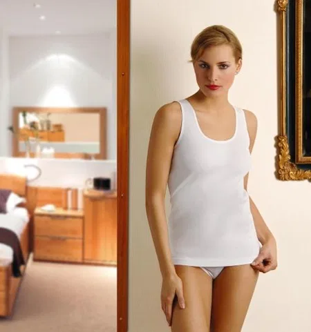 Pamuklu Nefes Alabilen Ribana Atlet Anıt 2102 - Beyaz