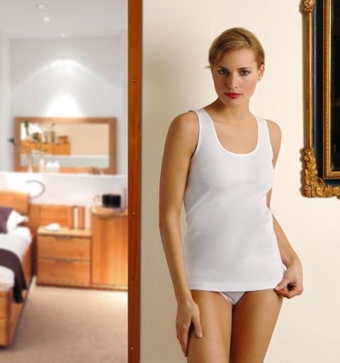 Pamuklu Nefes Alabilen Ribana Atlet Anıt 2102 - Beyaz