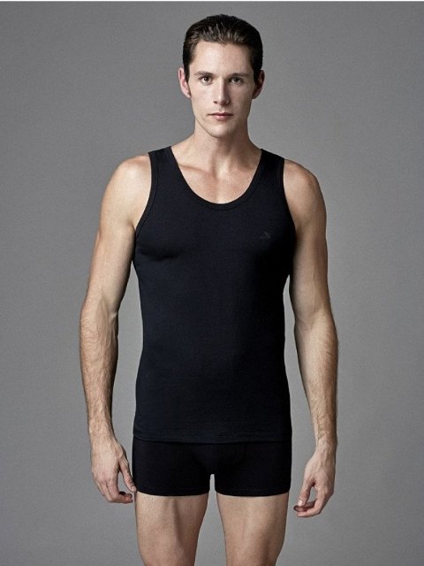 Pamuklu Beyaz Somon Atlet Boxer Takım Eros 104 - Siyah