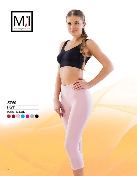 Emay Yüksek Bel Pamuklu Kapri Tayt Emay 7300 - Görsel 12