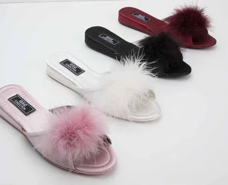 Leopar Pembe Somon Ten Bayan Çeyiz Terliği G & C Collection 180 - Bordo