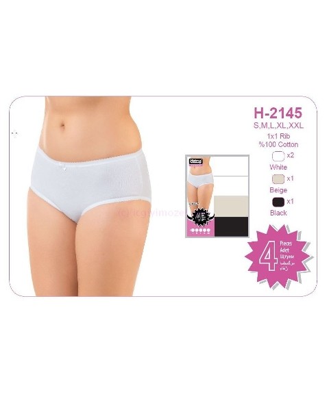 Öztaş Pamuklu Düz Ribana Slip Külot Öztaş 2145 - Görsel 2