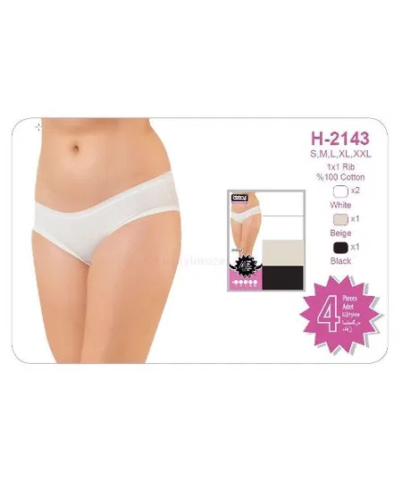 Öztaş Pamuklu Düz Lastik Bikini Külot Öztaş 2143 - Görsel 2