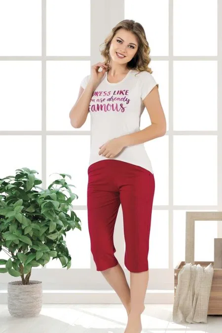 Pamuklu Kapri Pijama Takımı HMD 50061