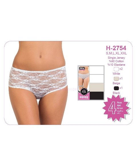 Dantelli Yüksek Bel Külot Bayan Öztaş 2754 - 2