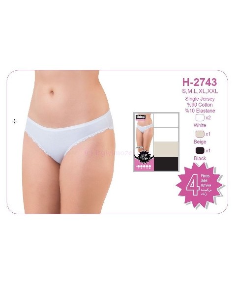 Öztaş Dantelli Yüksek Bel Bikini Külot Öztaş 2743 - Görsel 2