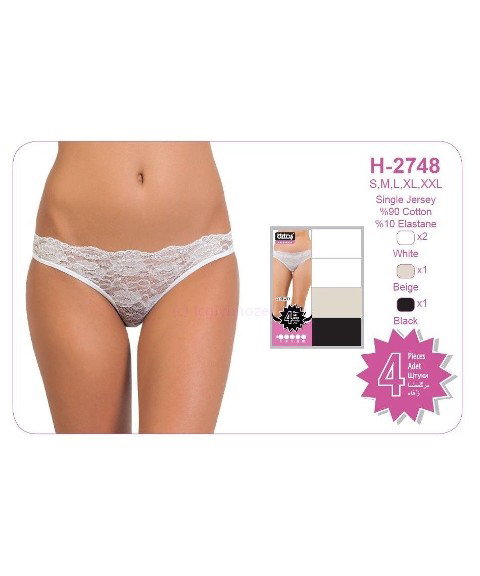 Dantelli Yüksek Bel Slip Külot Öztaş 2748 - 2