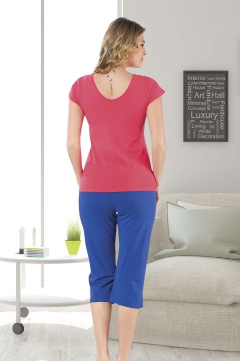 Lacivert Nefes Alan Pamuklu Bayan T-Shirt HMD 9001 - Görsel