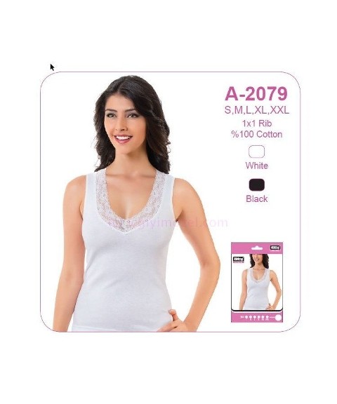 Pamuklu Nefes Alan Kolsuz Atlet Öztaş 2079 - Beyaz