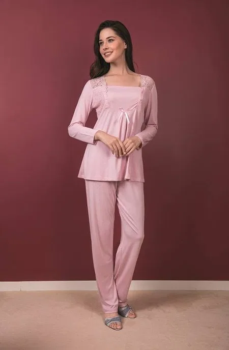 Yumuşak Viskon Hamile Pijama Takımı Yeni İnci 184 - Görsel