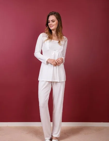 Yeni İnci Yumuşak Viskon Hamile Pijama Takımı Yeni İnci 184 - Görsel 7