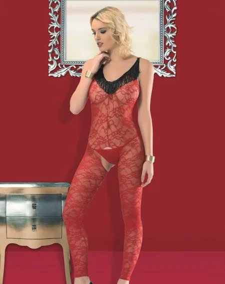 Mikrofibre Elastan Vücut Çorabı Sistina 1027 - Kırmızı