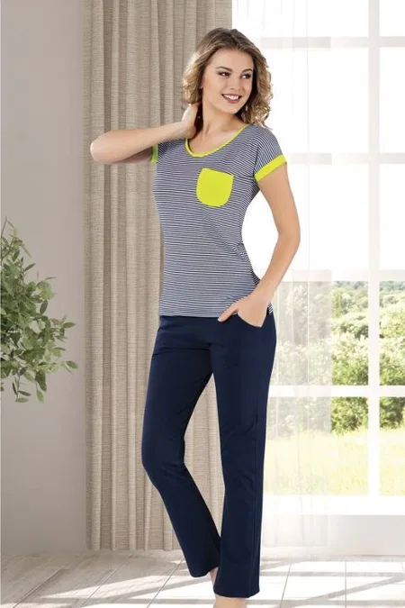 HMD Penye Cepli Bayan Pijama Takımı HMD 80146