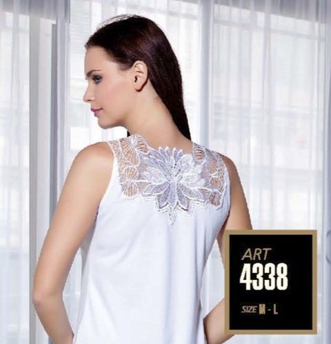 Pamuklu Çiçek Figürlü Atlet Kadın Lady 4338