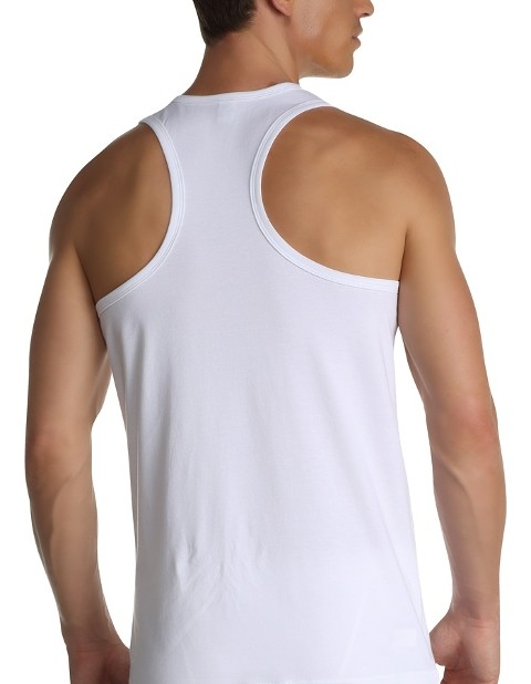 Elastanlı V Yaka Erkek Atlet Çift Kaplan 916 - Beyaz