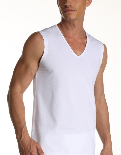 Pamuklu Elastanlı V Yaka Kolsuz Atlet Çift Kaplan 924