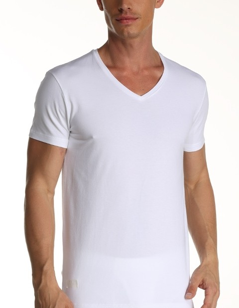 Pamuklu Elastan V Yaka Erkek Atlet Çift Kaplan 956