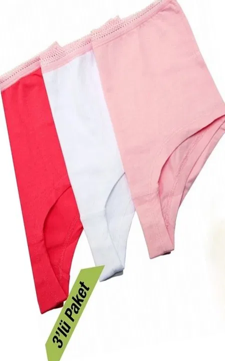 %100 Pamuklu Yumuşak Lastikli Çocuk Külotu Çift Kaplan 390