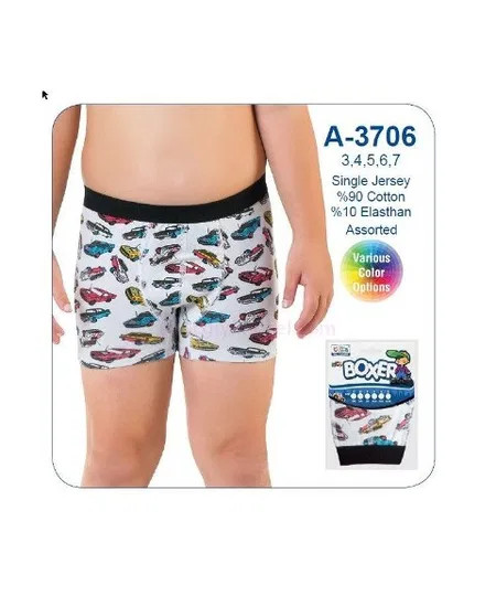 Pamuklu Esnek Lastikli Baskılı Boxer Öztaş 3706 - 2