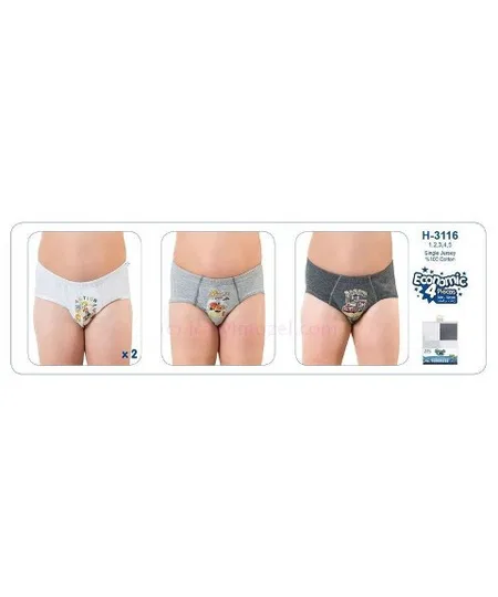 %100 Pamuk Yumuşak Lastik Dörtlü Slip Öztaş 3116 - Renkli
