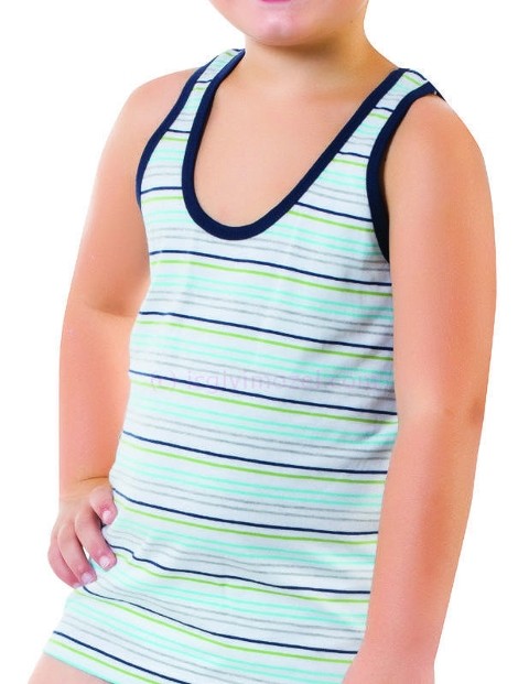 Pamuklu Esnek Düz Çizgili Çocuk Atlet Öztaş 3053