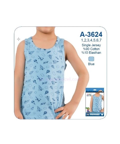 Öztaş Pamuklu Elastan Kesim Çocuk Atlet Öztaş 3624 - Görsel 2