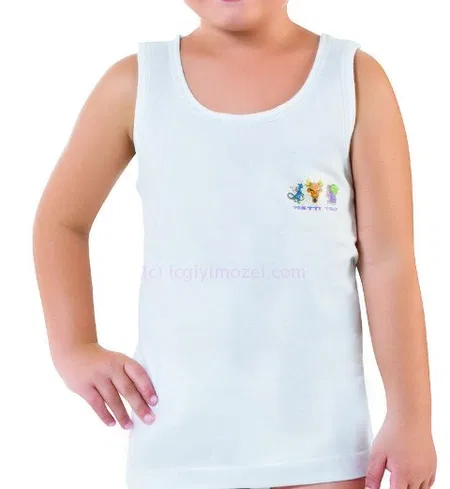 Pamuklu Dayanıklı Çocuk Atlet Öztaş 3016 - Renkli