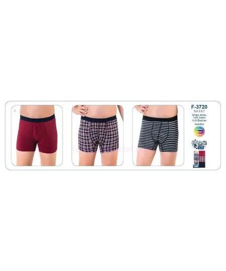 Pamuklu Elastan Esnek Boxer Öztaş 3720 - Renkli