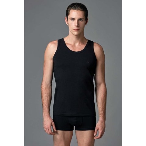 Pamuklu Esnek Askılı Atlet 2 li Eros 001 - Siyah