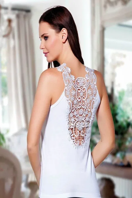 Pamuklu Dantel İşlemeli Atlet Kadın Lady 4337 - Görsel