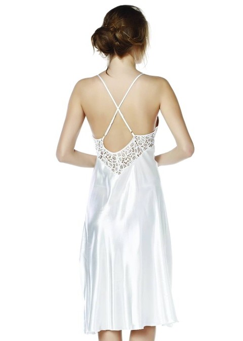 Dantelli Uzun Gecelik Takım Ekru NBB 3248 - Ekru