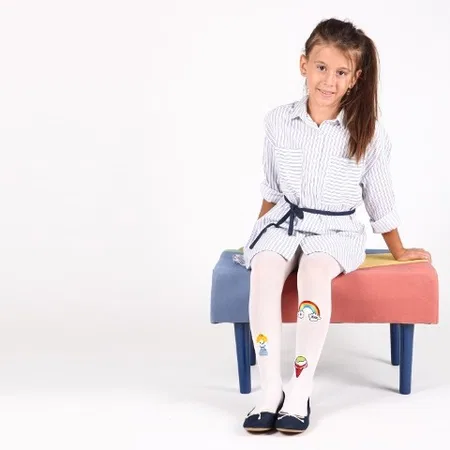 Yüksek pamuk, elastan katkılı çocuk külotlu çorap Daymod 2125071