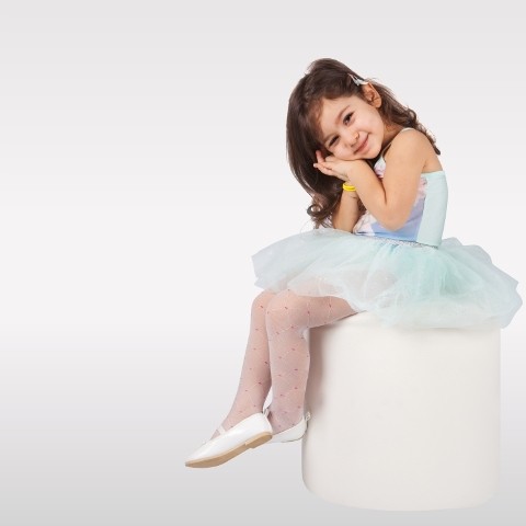 Yüksek Pamuklu Kaydırmaz Taban Çocuk Külotlu Çorap Daymod 2121018 - Beyaz