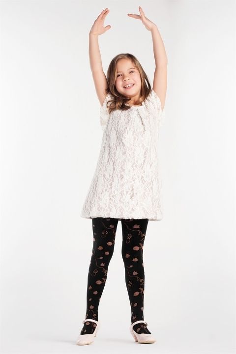 Pamuklu Kaydırmaz Çocuk Külotlu Çorap Daymod 2122010 - Siyah