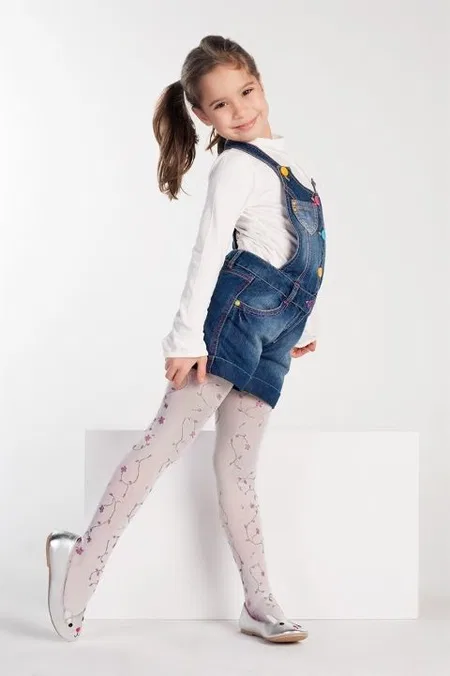 Pamuklu Desenli Külotlu Çorap Daymod 2125007 - Beyaz