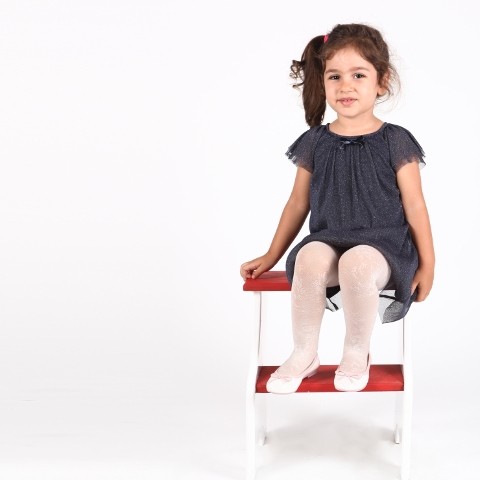 Pamuklu Kaydırmaz Taban Çocuk Külotlu Çorap Daymod 2121016 - Beyaz