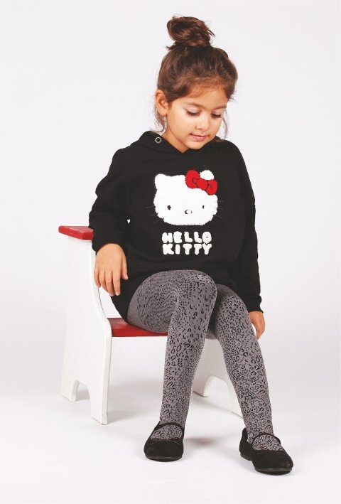 Pamuklu Kaydırmaz Taban Çocuk Külotlu Çorap Daymod 2122065 - Gri Siyah