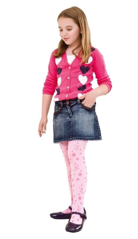 Yüksek Pamuklu Çocuk Külotlu Çorap Daymod 2125003 - Pembe