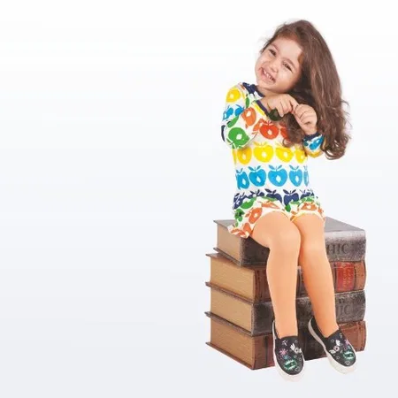 Daymod Kaydırmaz Tabanlı Pamuklu Çocuk Külotlu Çorap Daymod 2112001 - Görsel 21