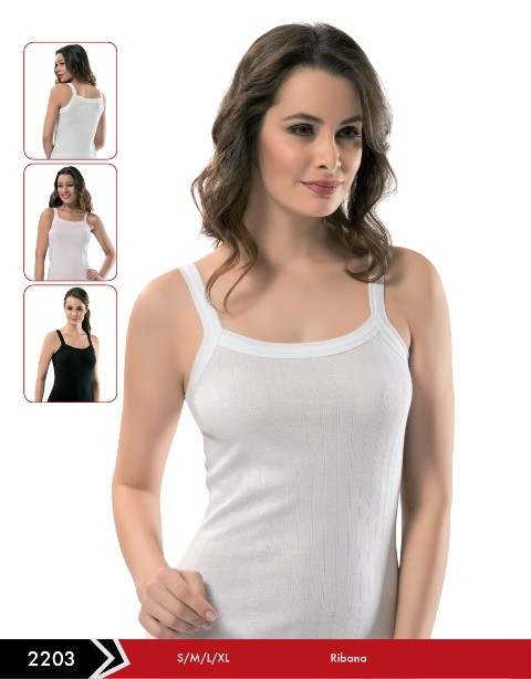 Geniş Askılı Pamuklu Kadın Atlet Erdem 2203 - Beyaz