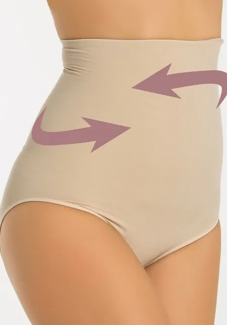 Dikişsiz Yüksek Bel Korse Body Slip Miss Fit 1037 - Ten