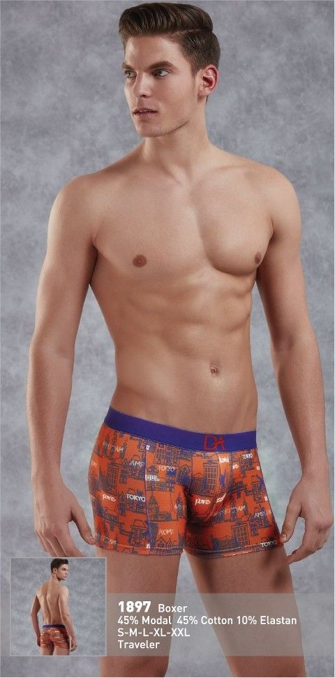 Modal Pamuklu Baskılı Erkek Boxer Doreanse 1897 - Baskılı