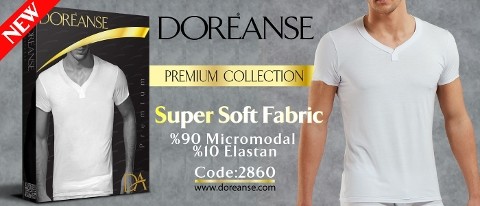 Micromodal V Yaka Erkek Atlet Doreanse 2860 - Beyaz