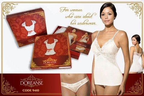 Micro Modal ve Lycra Gelin Atlet-Külot Takımı Doreanse 9410 - Ekru